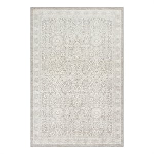 Nourison Renewed 4' x 6' Silver Ivory Fabric Area Rug