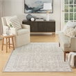 Nourison Renewed 5' x 7' Silver Ivory Fabric Area Rug