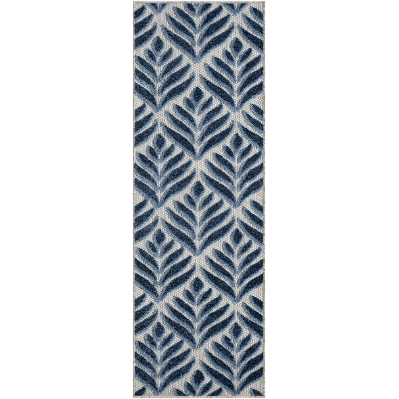 Nourison Home Aloha 12' Runner Blue   Area Rug