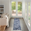 Nourison Home Garden Oasis 6' Runner Navy   Area Rug