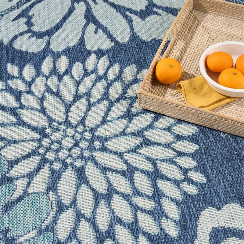 Nourison Home Garden Oasis 6' x 9' Navy   Area Rug