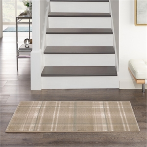 Nourison Home Grafix 10' Runner Taupe   Area Rug