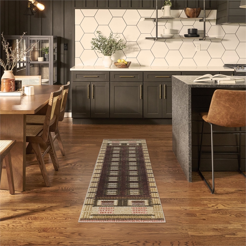 Nourison Home Nordic 6' Runner Rust   Area Rug