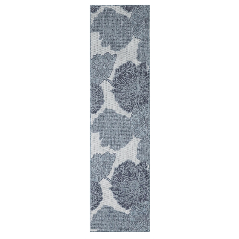 Nourison Home Garden Oasis 8' Runner Blue   Area Rug