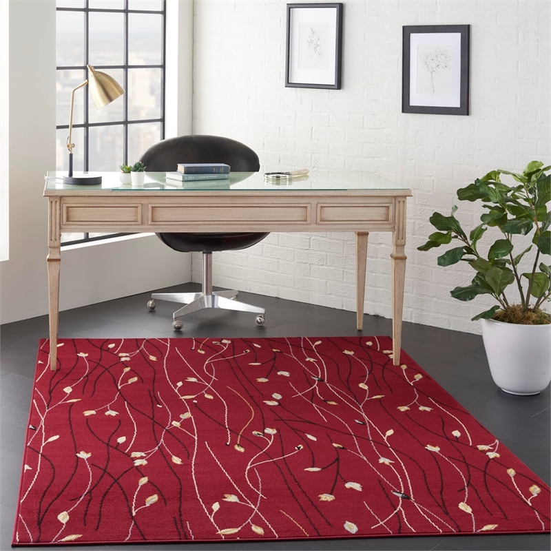 Nourison Grafix GRF15 Red 9'x12'  Area Rug