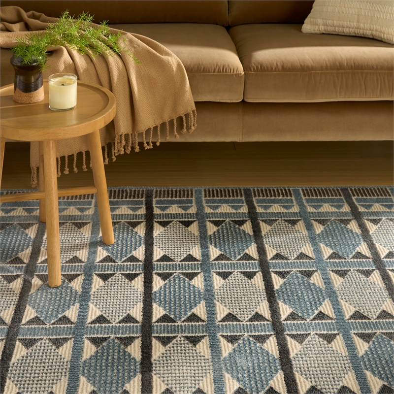 nourison home nordic 4' x 6' blue   area rug