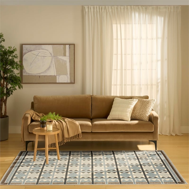 nourison home nordic 4' x 6' blue   area rug
