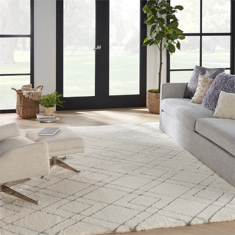 Nourison Luxurious Shag 9' x 12' Ivory   Area Rug