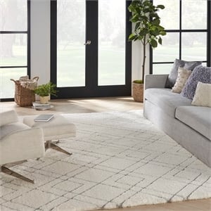 Nourison Luxurious Shag 9' x 12' Ivory   Area Rug