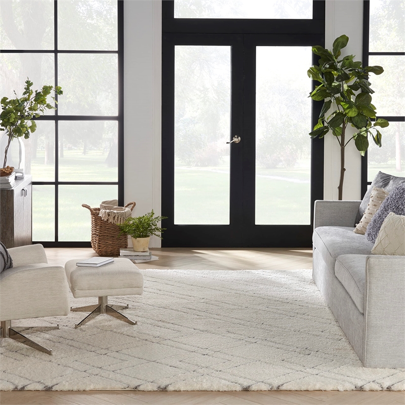 Nourison Luxurious Shag 9' x 12' Ivory   Area Rug