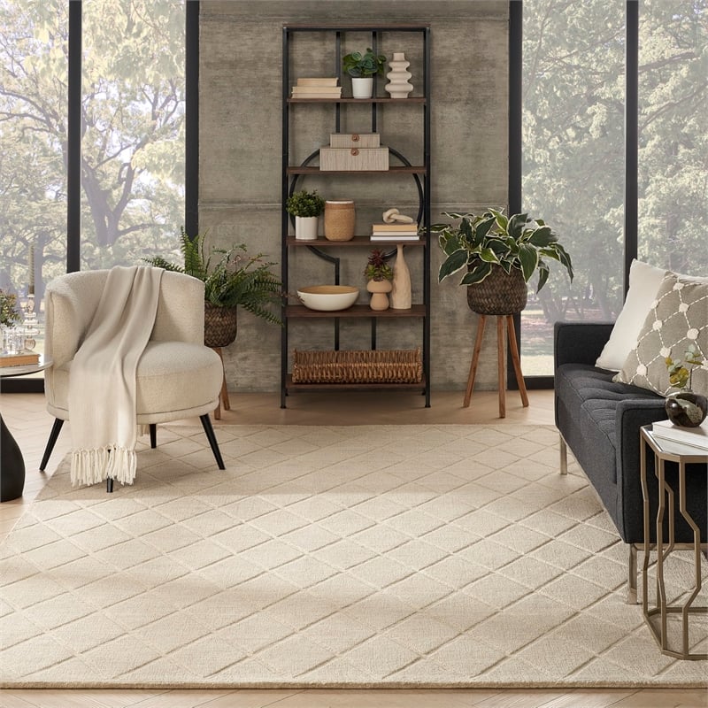 Nourison Home Wool Haven 8' x 10' Beige   Area Rug