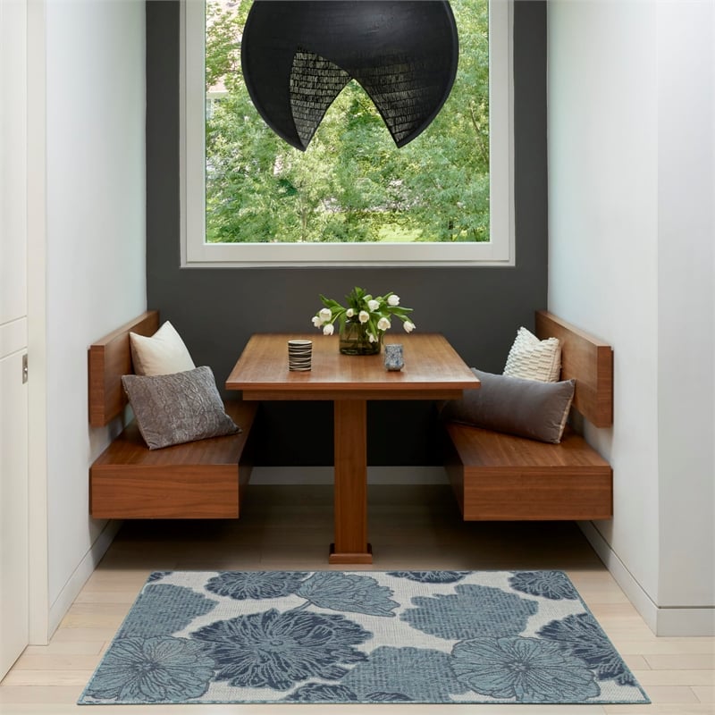 Nourison Home Garden Oasis 2' x 4' Blue   Area Rug