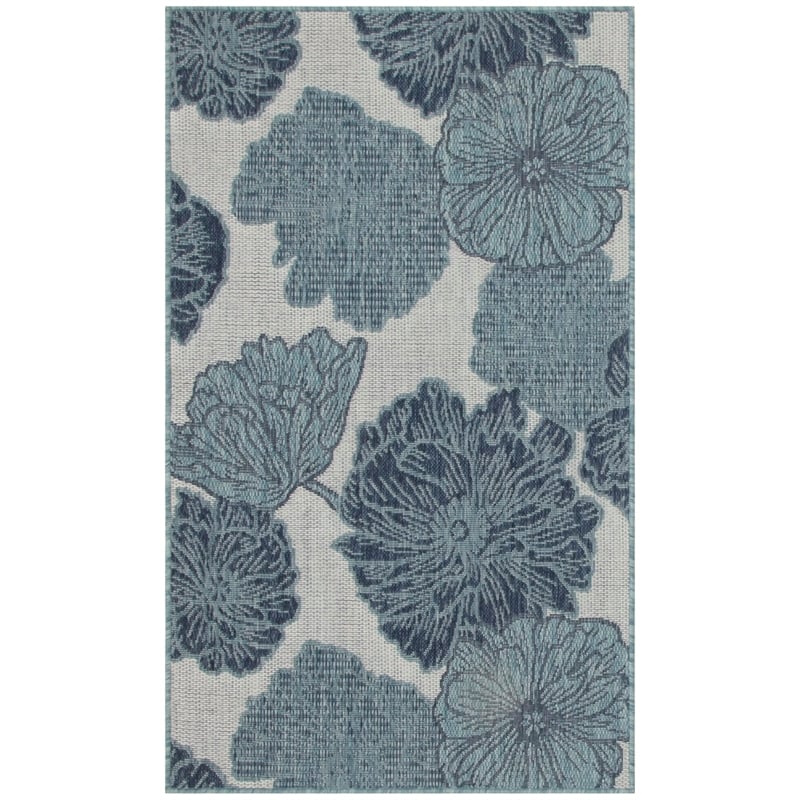 Nourison Home Garden Oasis 2' x 4' Blue   Area Rug