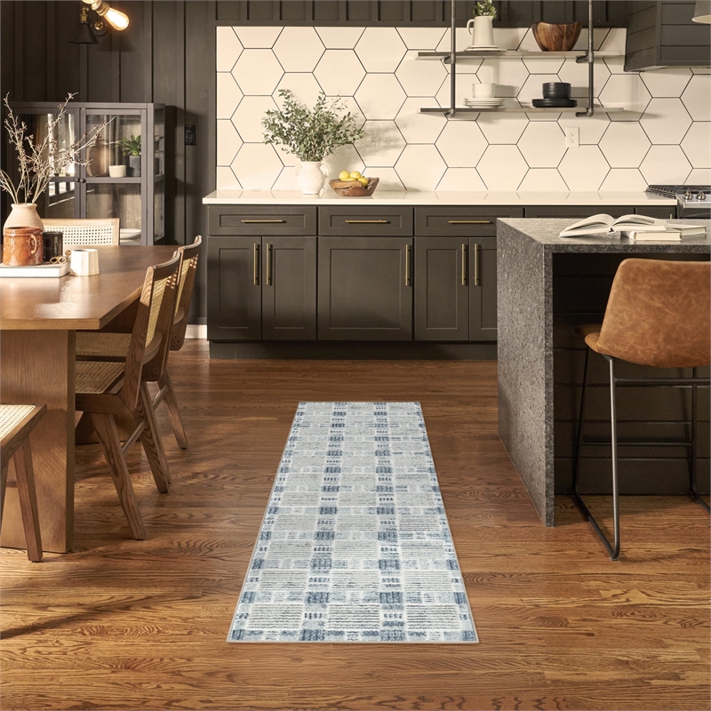 Nourison Home Nordic 6' Runner Blue   Area Rug