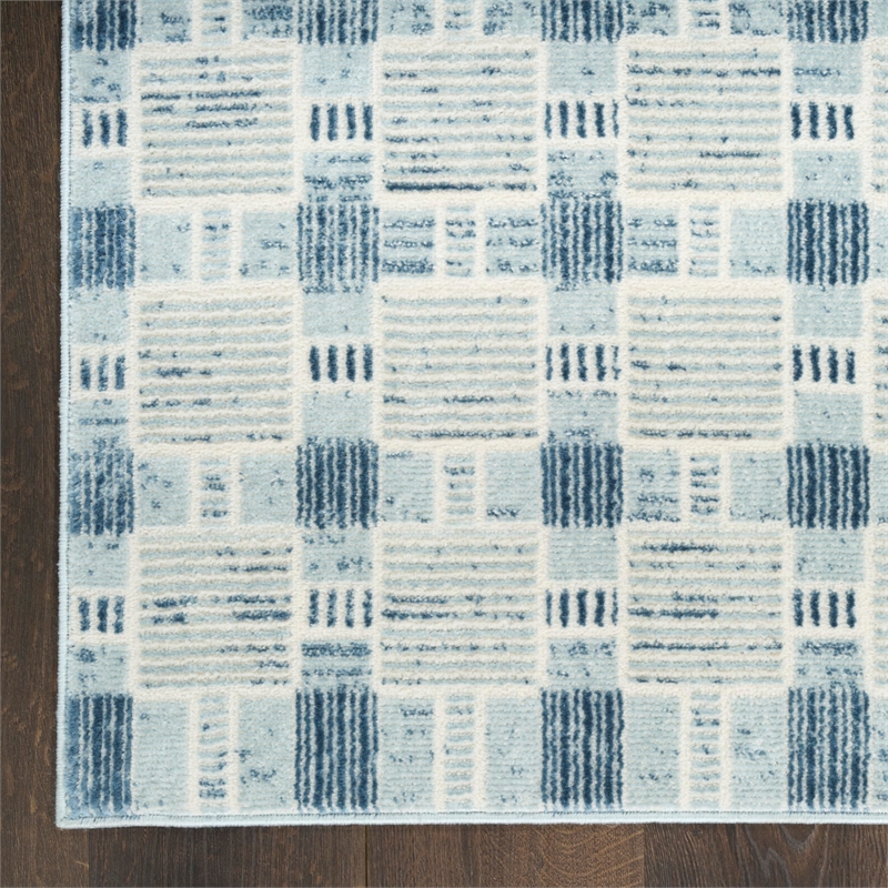 Nourison Home Nordic 6' Runner Blue   Area Rug