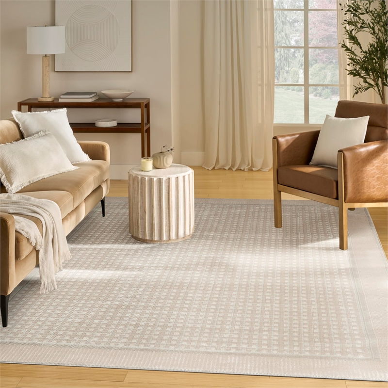 Nourison Home Nordic 8' x 10' Beige Fabric Area Rug
