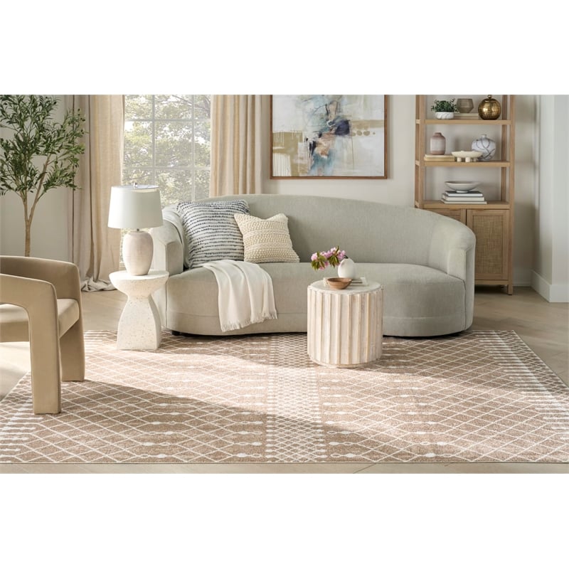 Nourison Home Astra Machine Washable 7' x 9' Taupe   Area Rug