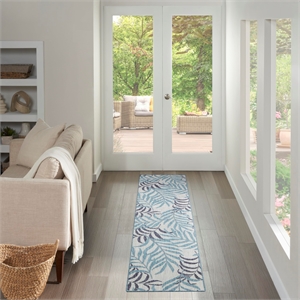 Nourison Home Garden Oasis 8' Runner Blue   Area Rug