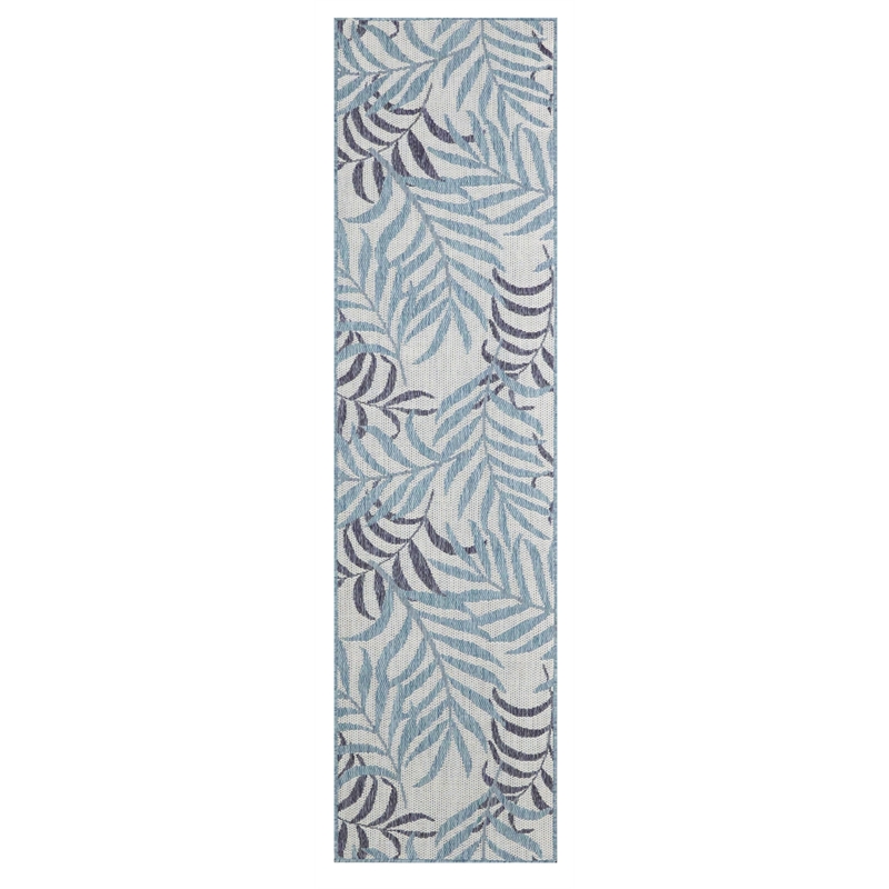 Nourison Home Garden Oasis 8' Runner Blue   Area Rug