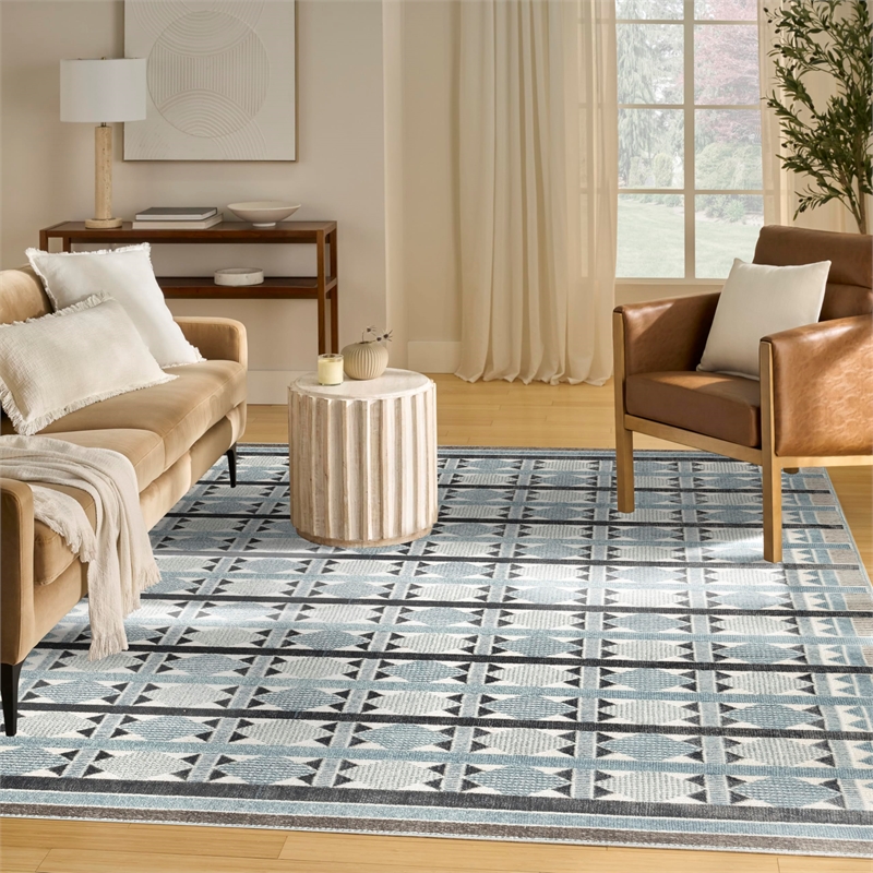Nourison Home Nordic 8' x 10' Blue Fabric Area Rug