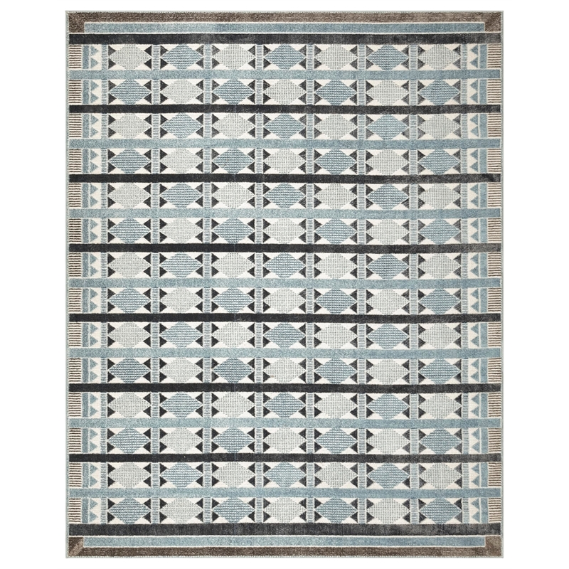 Nourison Home Nordic 8' x 10' Blue Fabric Area Rug