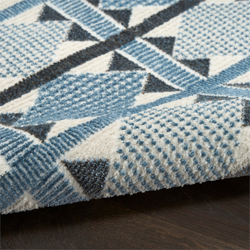 Nourison Home Nordic 8' x 10' Blue Fabric Area Rug