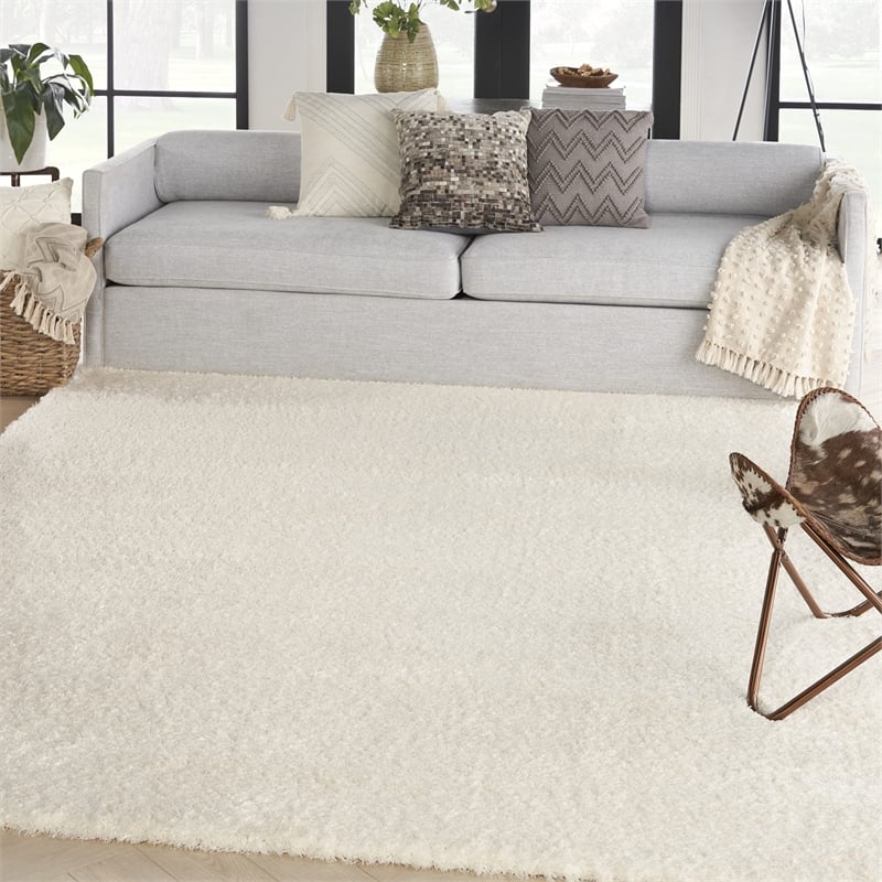 Nourison Luxurious Shag 9' x 12' Ivory   Area Rug