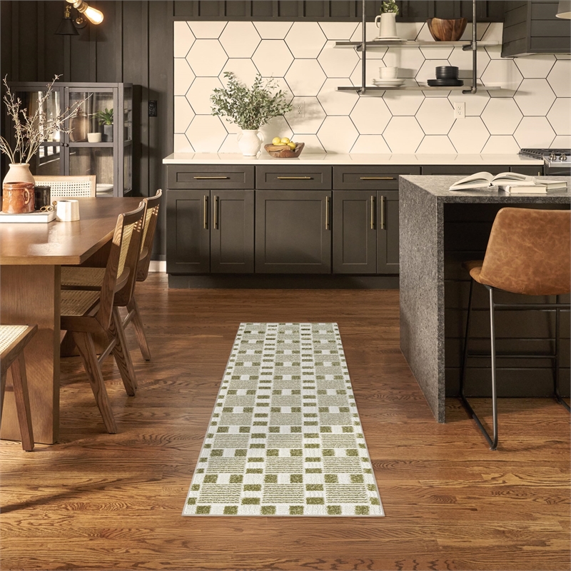 Nourison Home Nordic 6' Runner Green     Area Rug