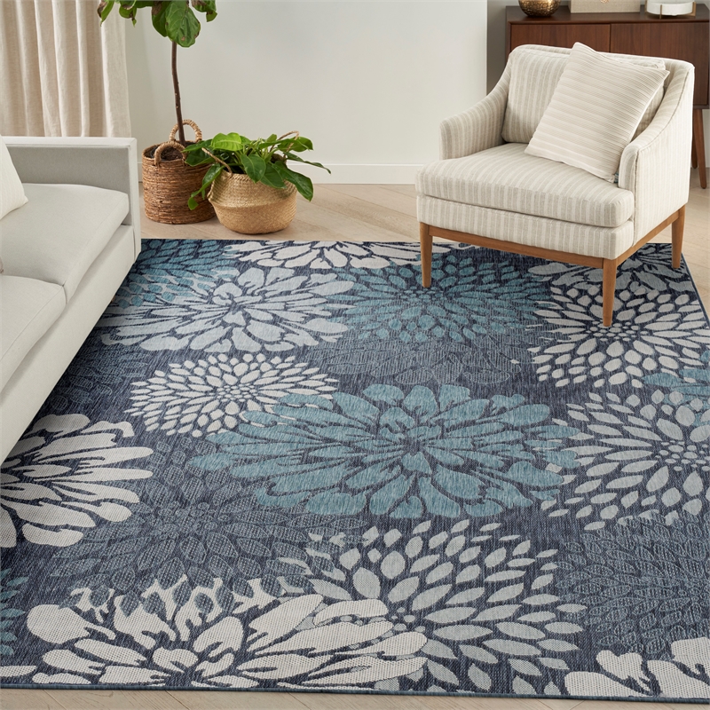 Nourison Home Garden Oasis 8' x 10' Navy   Area Rug