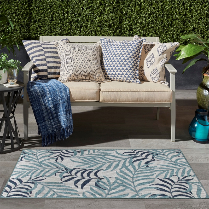 Nourison Home Garden Oasis 2' x 4' Blue   Area Rug