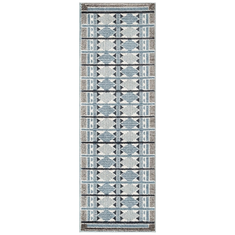 Nourison Home Nordic 6' Runner Blue   Area Rug
