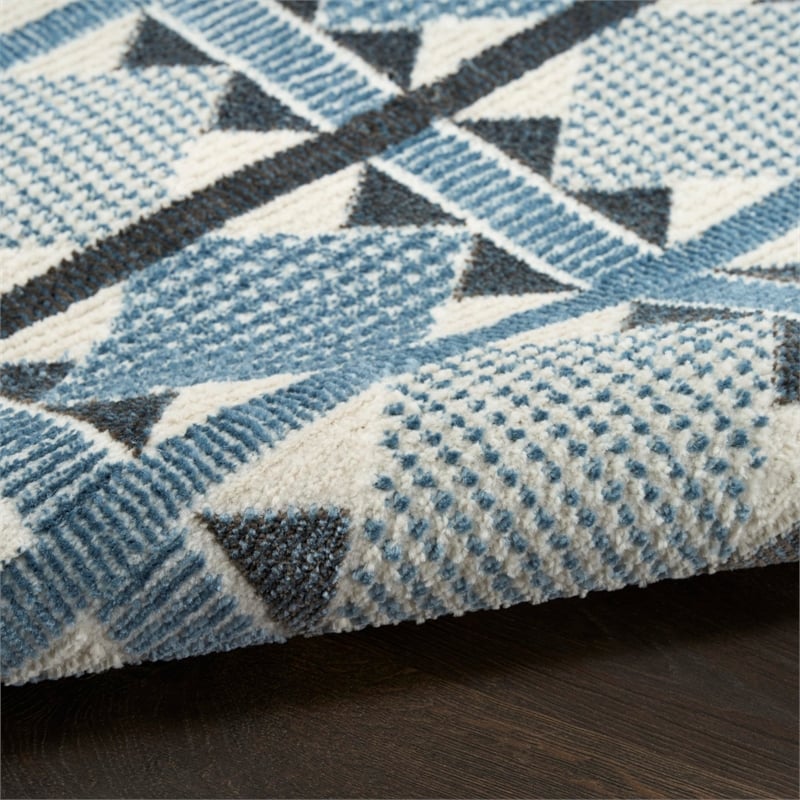 Nourison Home Nordic 6' Runner Blue   Area Rug