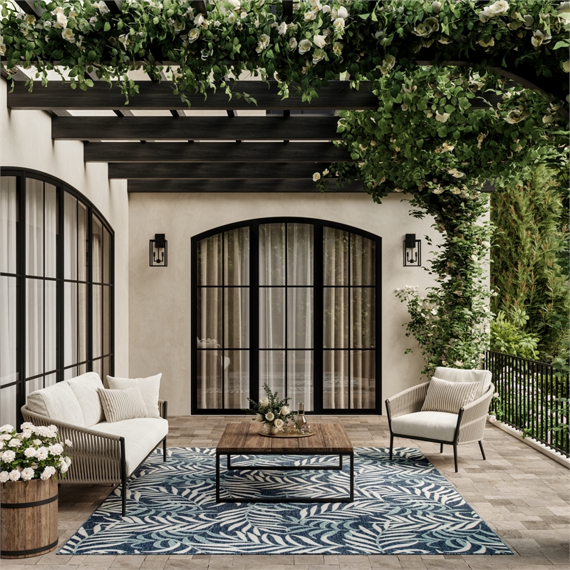 Nourison Home Garden Oasis 10' x 14' Navy   Area Rug