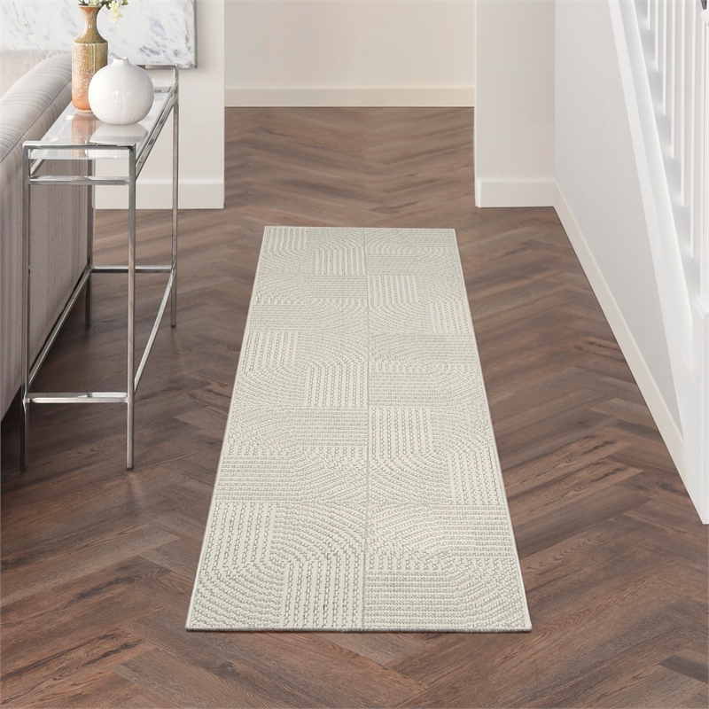 Nourison Home Textured Home 8' Runner Ivory   Area Rug