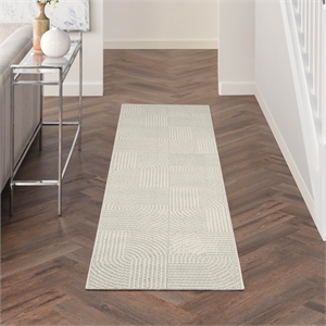 Nourison Home Textured Home 8' Runner Ivory   Area Rug