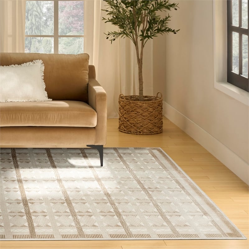 Nourison Home Nordic 8' x 10' Taupe Fabric Area Rug