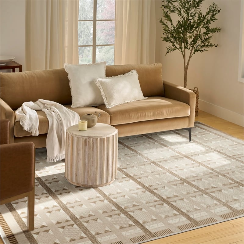 Nourison Home Nordic 8' x 10' Taupe Fabric Area Rug