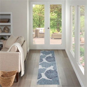 Nourison Home Garden Oasis 6' Runner Blue   Area Rug
