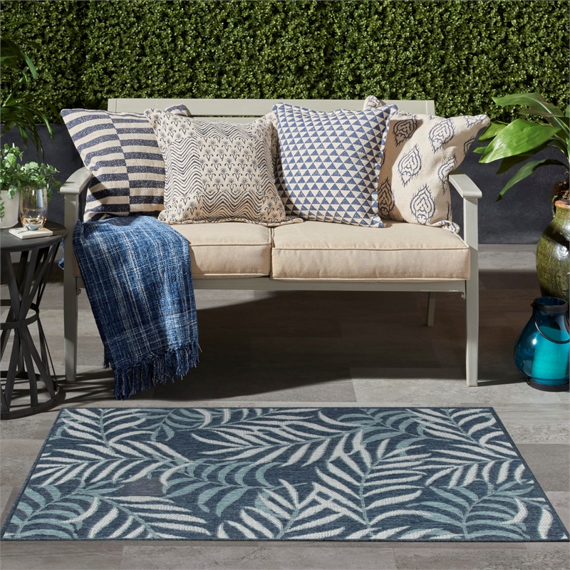 Nourison Home Garden Oasis 2' x 4' Navy   Area Rug