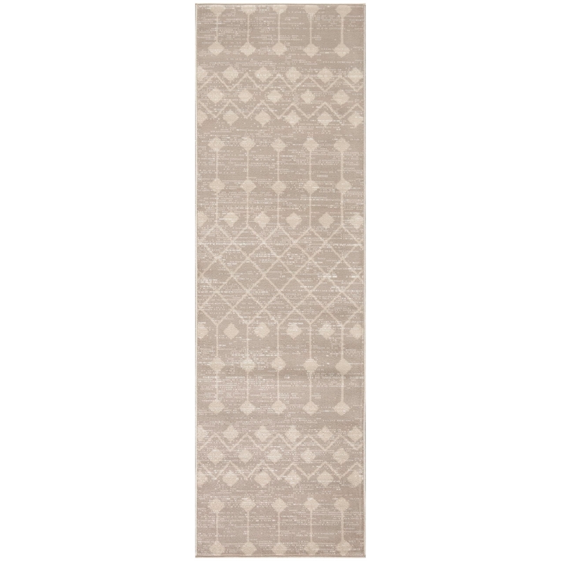 Nourison Home Grafix 12' Runner Beige   Area Rug