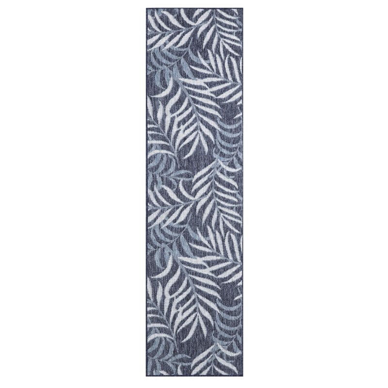 Nourison Home Garden Oasis 8' Runner Navy   Area Rug