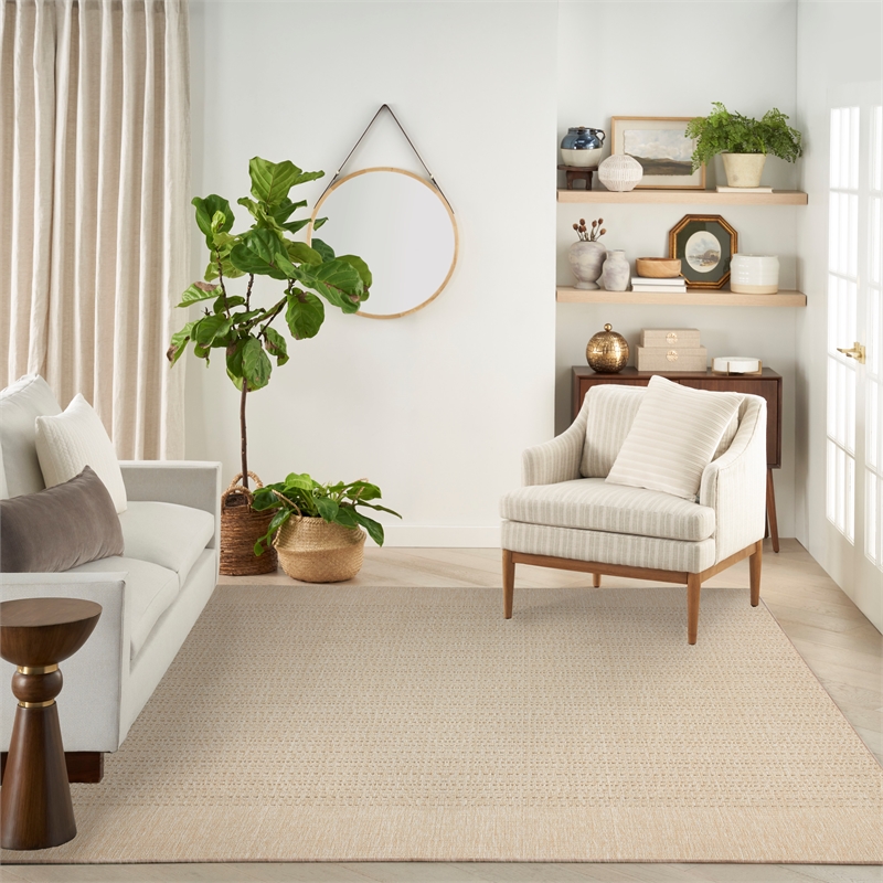 Nourison Home Tulum 10' x 14' Fabric Cream Area Rug