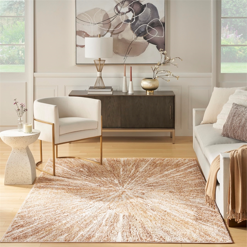 Nourison Home Ambiance 8' x 10' Polyester Ivory Gold Area Rug
