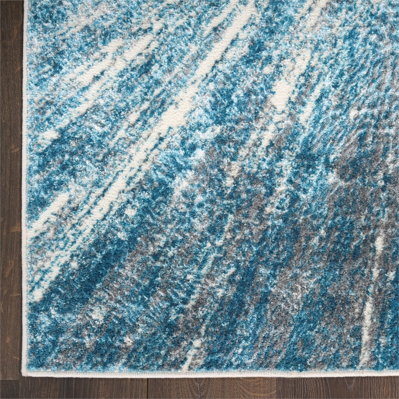 Nourison Home Ambiance 8' x 10' Polyester Blue Silver Area Rug