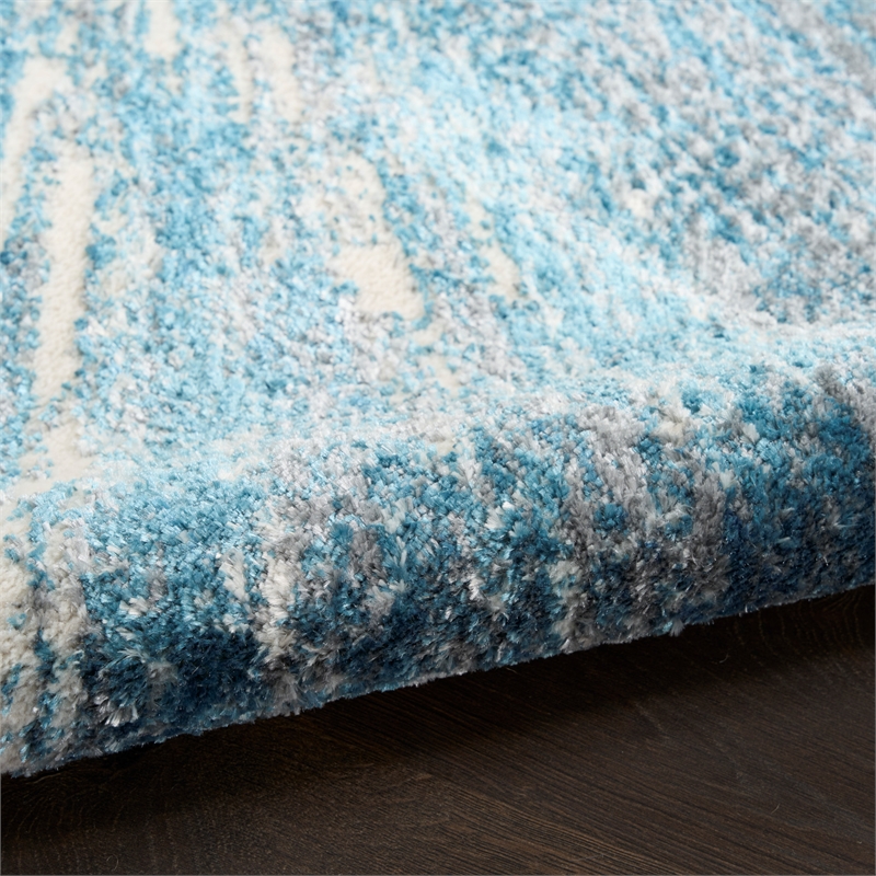 Nourison Home Ambiance 8' x 10' Polyester Blue Silver Area Rug
