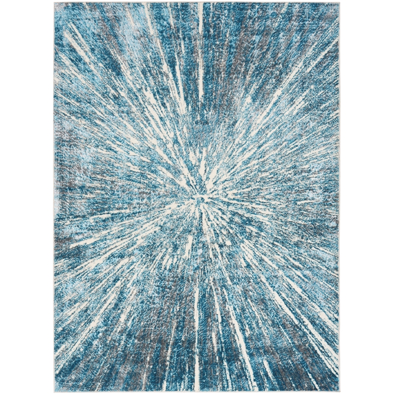 Nourison Home Ambiance 8' x 10' Polyester Blue Silver Area Rug