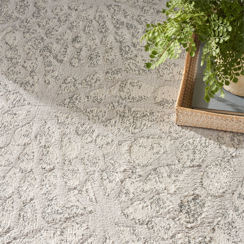 Nourison Home Ambiance 8' x 10' Polyester Grey Silver Area Rug