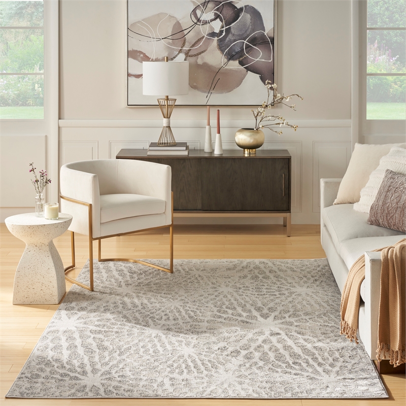 Nourison Home Ambiance 8' x 10' Polyester Grey Silver Area Rug