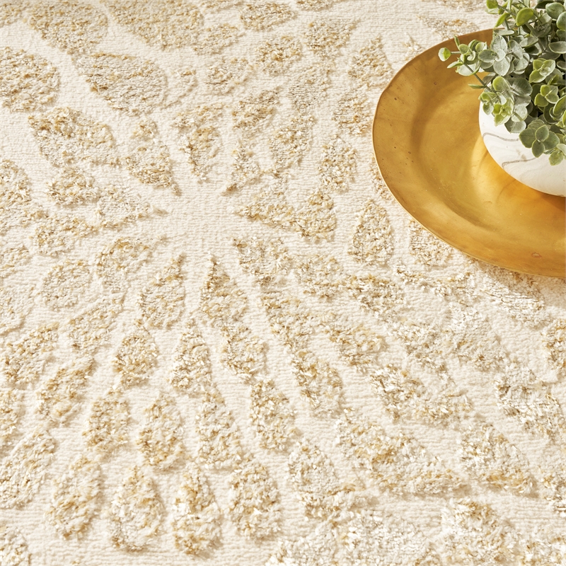 Nourison Home Ambiance 8' x 10' Polyester Ivory Gold Area Rug