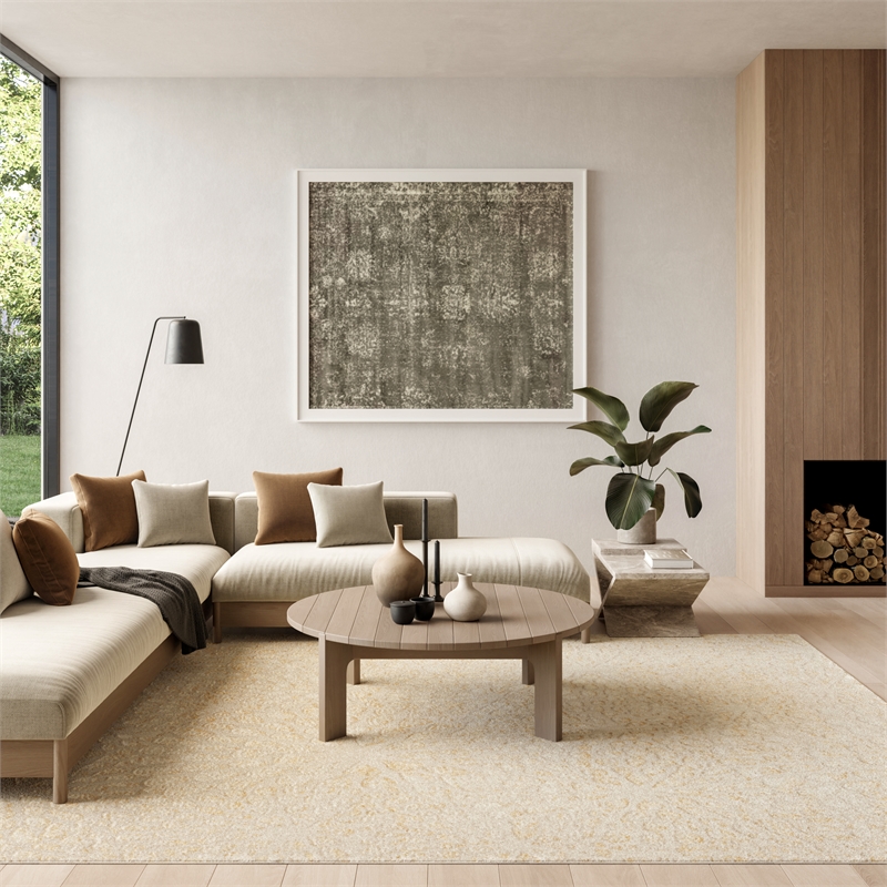 Nourison Home Ambiance 8' x 10' Polyester Ivory Gold Area Rug